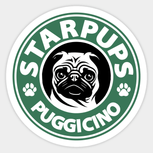 Starpups Puggicino Sticker